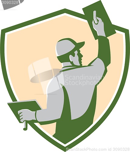 Image of Plasterer Masonry Trowel Shield Retro