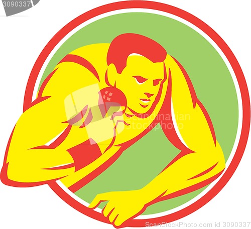 Image of Shot Put Track and Field Athlete Retro