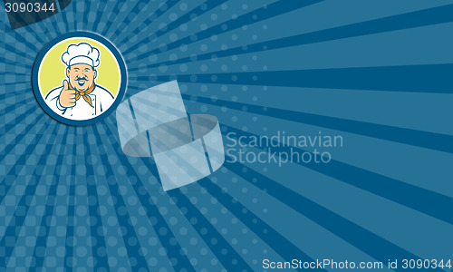 Image of Business card Chef Cook Happy Thumbs Up Circle Retro
