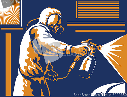 Image of Spray Painter Painting Spraying Retro