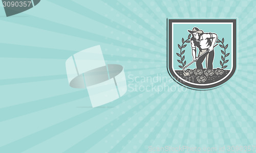 Image of Business card Organic Farmer Grabhoe Plant Shield