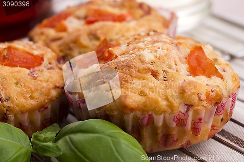 Image of Fresh pizza muffin as a snack