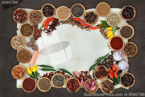 Image of Spice and Herb Abstract Border