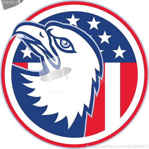 Image of American Eagle Head Circle Retro
