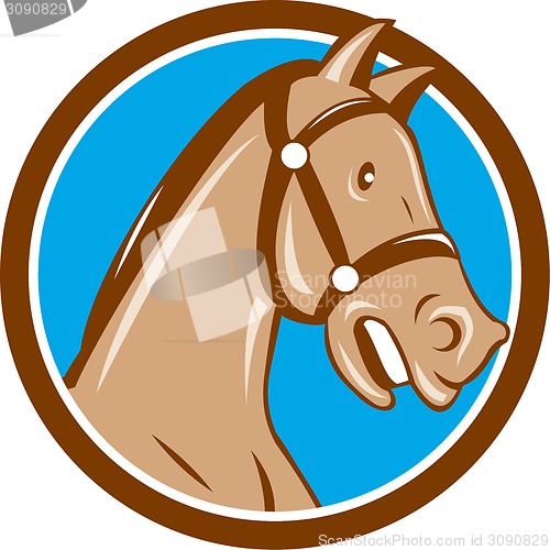 Image of Horse Head Bridle Circle Cartoon