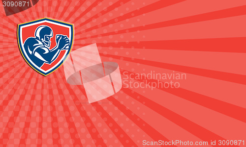 Image of Business card American Football Player Ball Side Shield