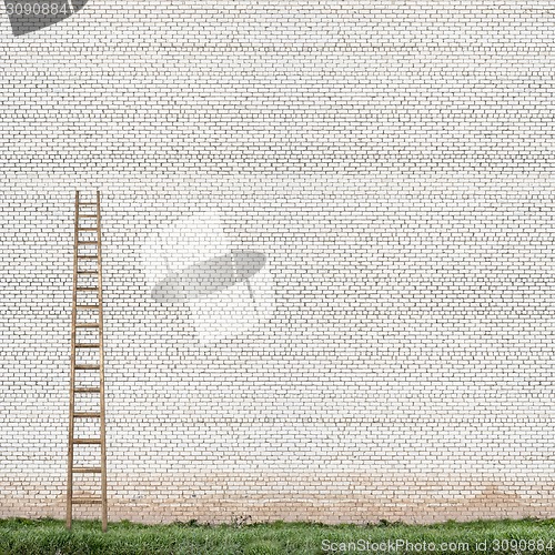 Image of huge white brick wall