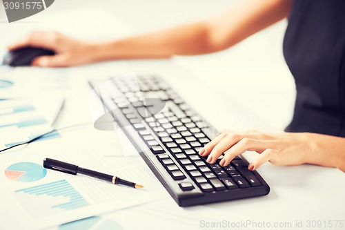 Image of woman hands typing on keyboard