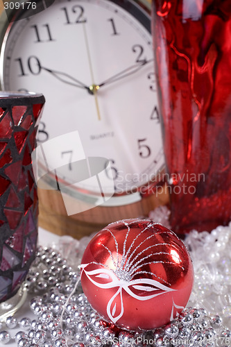 Image of christmas decoration setup