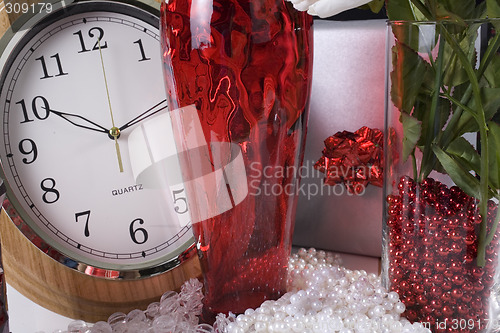 Image of christmas decoration setup