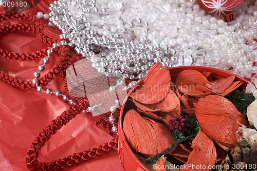 Image of christmas decoration setup