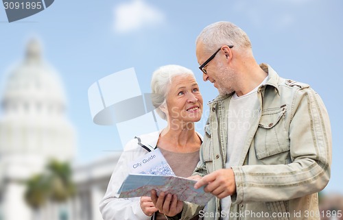 Image of couple with map over washington white house