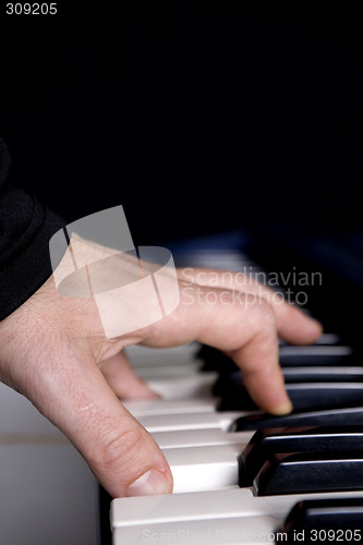 Image of hand on keyboard