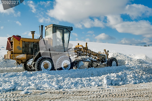 Image of Clearing roads of snow on highway