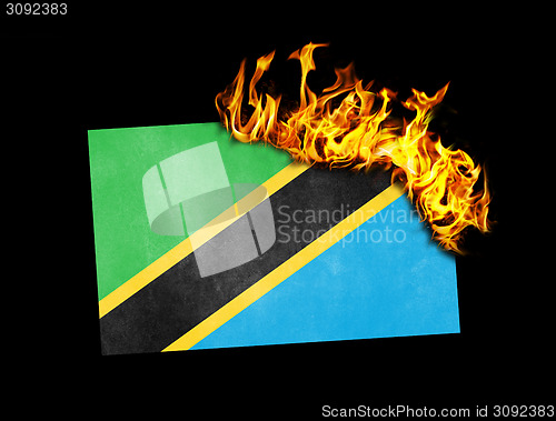 Image of Flag burning - Tanzania