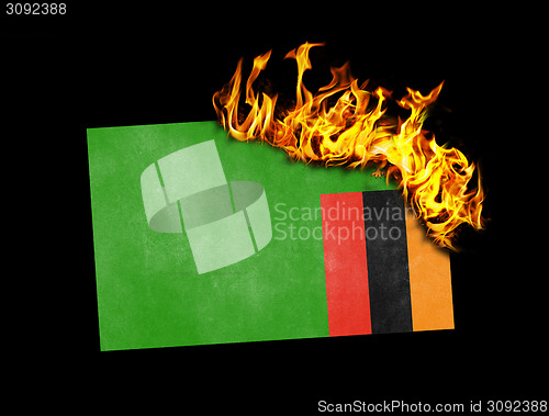 Image of Flag burning - Zambia