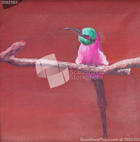 Image of Painting of carmine bee eater