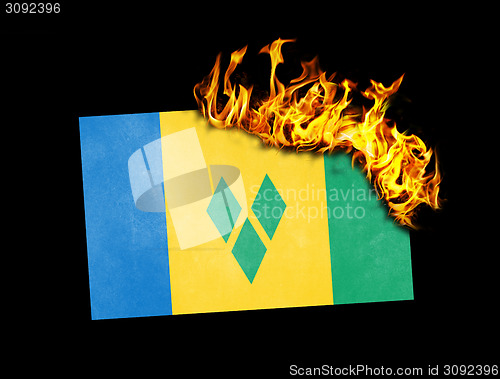 Image of Flag burning - Saint vincent and the grenadines