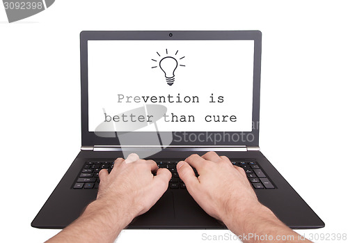 Image of Man working on laptop, preventions is better than cure