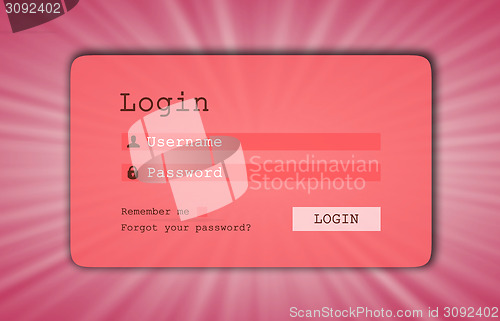 Image of Login interface - username and password