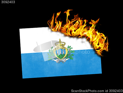 Image of Flag burning - San Marino