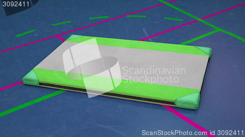 Image of Very old mat on a court