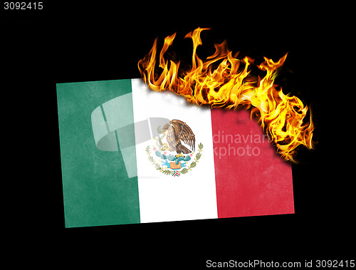 Image of Flag burning - Mexico