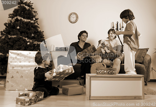 Image of family christmas time