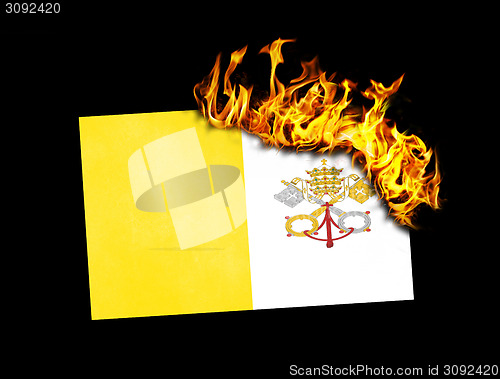 Image of Flag burning - Vatican City