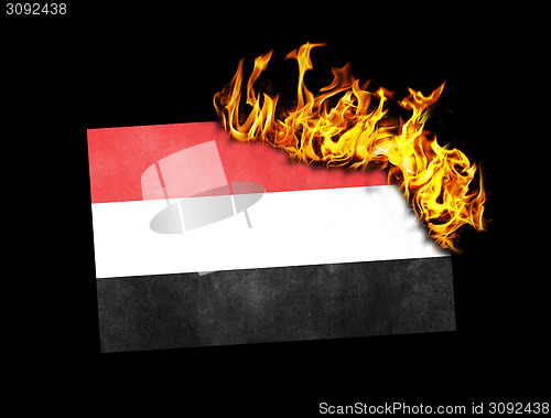 Image of Flag burning - Yemen