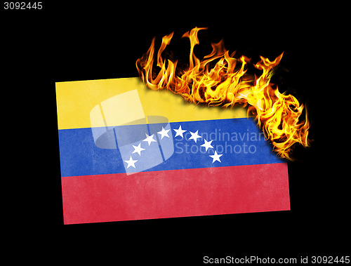 Image of Flag burning - Venezuela