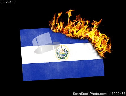 Image of Flag burning - El Salvador