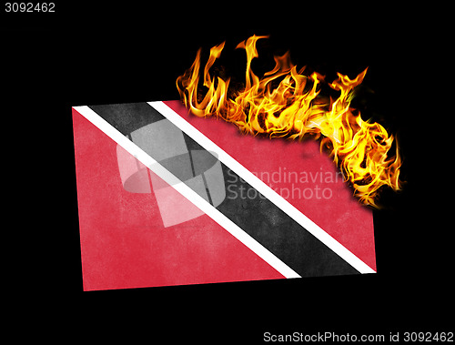 Image of Flag burning - Trinidad and Tobago