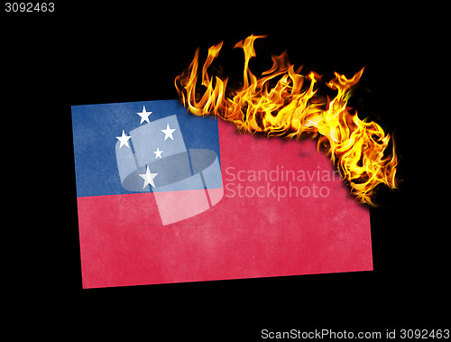 Image of Flag burning - Samoa