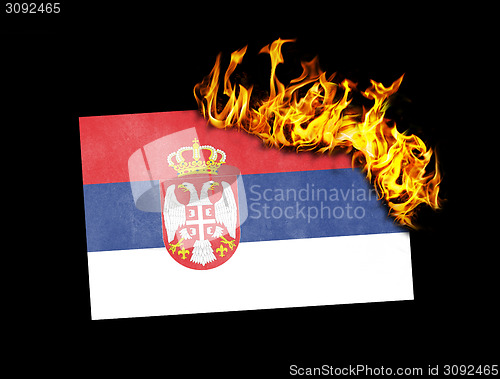 Image of Flag burning - Serbia