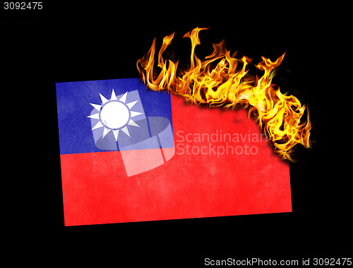 Image of Flag burning - Taiwan