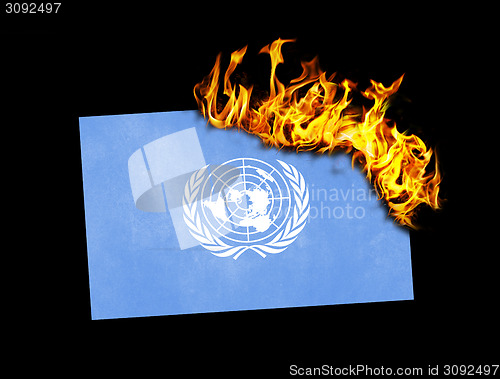 Image of Flag burning - United Nations