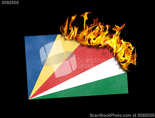 Image of Flag burning - Seychelles