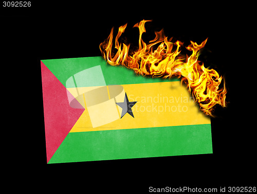 Image of Flag burning - Sao Tome and Principe