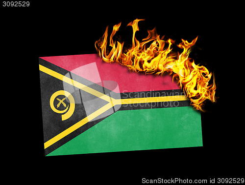Image of Flag burning - Vanuatu