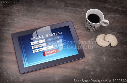 Image of Online banking on a tablet