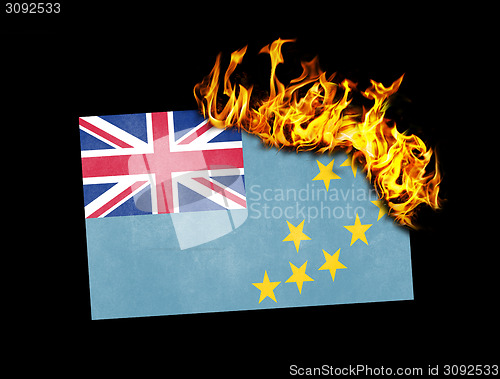 Image of Flag burning - Tuvalu