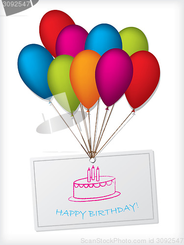 Image of Birthday greeting design with balloons