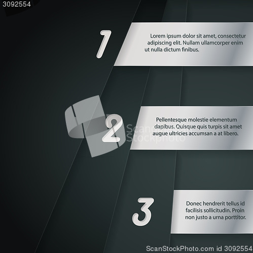 Image of Infographic design with metallic plates