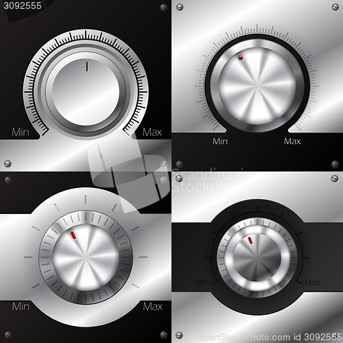 Image of Volume knobs with black and metallic elements