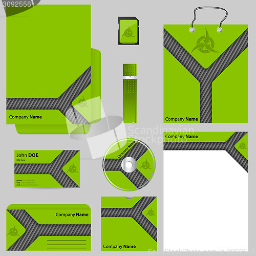 Image of Green business vector set