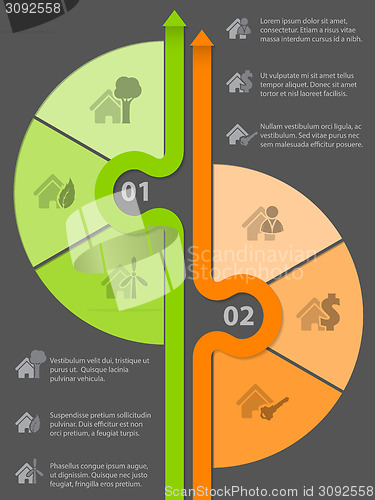 Image of Infographic design with various house icons