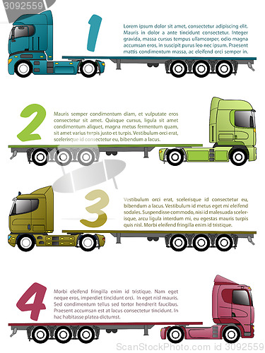 Image of Truck infographics design with various choices