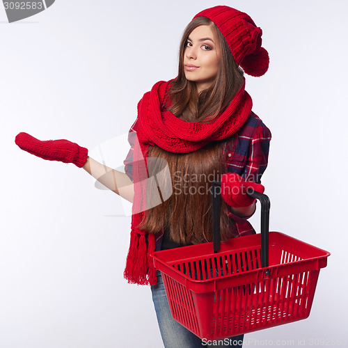Image of Winter shopping concept