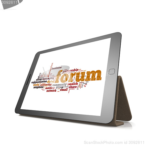 Image of Forum word cloud on tablet